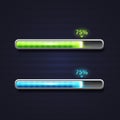 Blue and green progress bar, loading, template for app interface Royalty Free Stock Photo
