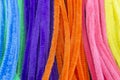 Blue,Green,Purple,Orange,Pink and Yellow pipe cleaners background Royalty Free Stock Photo