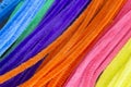 Blue,Green,Purple,Orange,Pink and Yellow pipe cleaners background Royalty Free Stock Photo