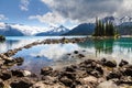 Blue and green reflections of trees and mountains, Garibaldi Lake Royalty Free Stock Photo