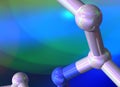 blue green scientific background with molecular