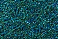 Blue and green seed beads. Royalty Free Stock Photo