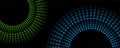 Blue green shiny dotted circles abstract futuristic tech background Royalty Free Stock Photo