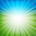 Blue And Green Sunburst Background Royalty Free Stock Photo