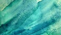Blue-green teal abstract background. Watercolor painting Royalty Free Stock Photo