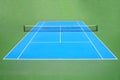 Blue and green tennis court surface Royalty Free Stock Photo