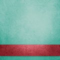 Blue green textured paper background illustration with elegant rich red ribbon or stripe in layered material design Royalty Free Stock Photo