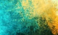 Blue green turquoise and yellow textured artsy painting background design illustration abstract bright stained marbled texture