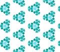 Blue green vintage kaleidoscope seamless pattern.