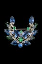 Blue And Green Vintage Wreath Brooch