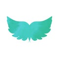 blue green water color angel wing logo and vector illustration Royalty Free Stock Photo