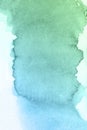 Abstract hand drawn blue and green watercolor background, raster illustration