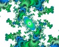 Blue green white fantasy fractal flowery abstract geometries, vivid texture Royalty Free Stock Photo