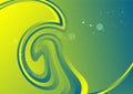 Blue Green and Yellow Abstract Gradient Twirling Background Illustration Royalty Free Stock Photo