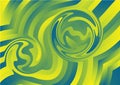 Blue Green and Yellow Fluid Color Distorted Lines Background Vector Eps Royalty Free Stock Photo