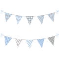 Blue and Grey Bunting Flag set