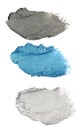 Blue and grey cream eyeshadow isolated on white