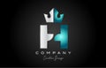 blue grey H alphabet letter logo icon design. Creative crown king template for business and company Royalty Free Stock Photo