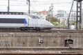 Blue and grey high-speed train Royalty Free Stock Photo