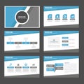 Blue and grey multipurpose infographic presentation Brochure flyer leaflet website template flat design Royalty Free Stock Photo