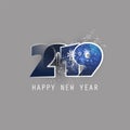 Blue and Grey New Year Card, Cover or Background Design Template With Snowflakes - 2019 Royalty Free Stock Photo