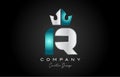 blue grey R alphabet letter logo icon design. Creative crown king template for business and company Royalty Free Stock Photo