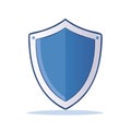 Blue and Grey Shield Icon. Protection Symbol. Security and Safety Emblem Royalty Free Stock Photo