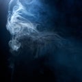 Blue/Grey Smoke on Black Background Royalty Free Stock Photo