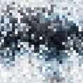 Blue and grey squares in a mosaic pattern of pixelated abstraction (tiled)