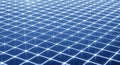 Blue grid with glowing white dots and lines receding into distance abstract background Royalty Free Stock Photo