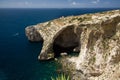 Blue Grotto, famous rock formations and caves attraction at Malta sea shore Royalty Free Stock Photo