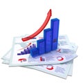 Blue growing bar chart Royalty Free Stock Photo