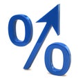 Blue growing percent sign Royalty Free Stock Photo