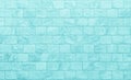 Blue grunge brick wall texture background for stone tile block in green light color wallpaper interior and exterior and room Royalty Free Stock Photo