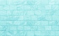 Blue grunge brick wall texture background for stone tile block in green light color wallpaper interior and exterior and room Royalty Free Stock Photo