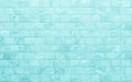 Blue grunge brick wall texture background for stone tile block in green light color wallpaper interior and exterior and room Royalty Free Stock Photo