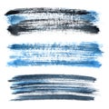 Blue grunge brush strokes Royalty Free Stock Photo