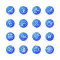 Blue grunge business icons Royalty Free Stock Photo