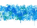 Blue Grunge Ink Splats and Blotches Distressed Banner Page Decor