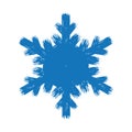 Blue grunge style flat brush happy new year snowflake