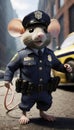 Blue Guardian: Mouse\'s Policing Endeavors in Furry Splendor Royalty Free Stock Photo