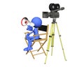 Blue Guy Film Director Royalty Free Stock Photo