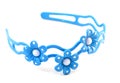 Blue Hair band with three flowers Royalty Free Stock Photo
