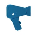 Blue Hair dryer icon isolated on transparent background. Hairdryer sign. Hair drying symbol. Blowing hot air.