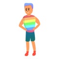 Blue hair gay icon, cartoon style Royalty Free Stock Photo