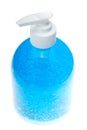 Blue hair gel bottle over white Royalty Free Stock Photo