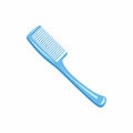 Blue hairbrush icon, cartoon style