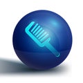 Blue Hairbrush icon isolated on white background. Comb hair sign. Barber symbol. Blue circle button. Vector Royalty Free Stock Photo
