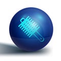 Blue Hairbrush icon isolated on white background. Comb hair sign. Barber symbol. Blue circle button. Vector Royalty Free Stock Photo