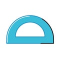 Blue half circle protractor. Vector Royalty Free Stock Photo